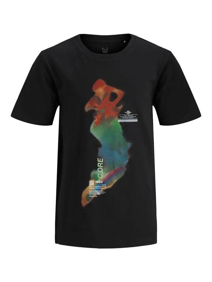 Tshirts JACK and JONES Junior BOYS TROPICAL PRINT TSHIRT Black Black Gift Ideas