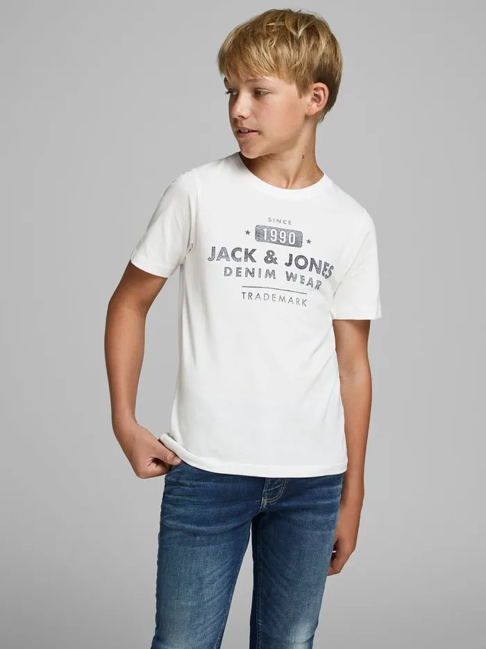 Tshirts JACK and JONES Junior FRONT PRINT BOYS TSHIRT White Cloud Dancer Cheap On Sale Tshirts JACK and JONES Junior FRONT PRINT BOYS TSHIRT White Cloud Dancer Cheap On Sale
