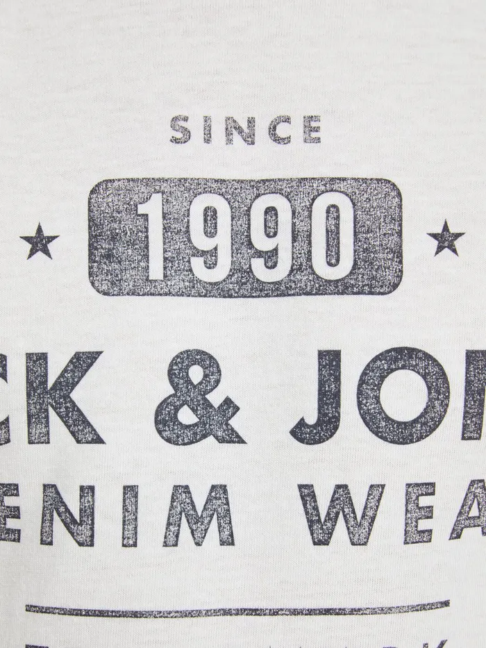 Tshirts JACK and JONES Junior FRONT PRINT BOYS TSHIRT White Cloud Dancer Cheap On Sale