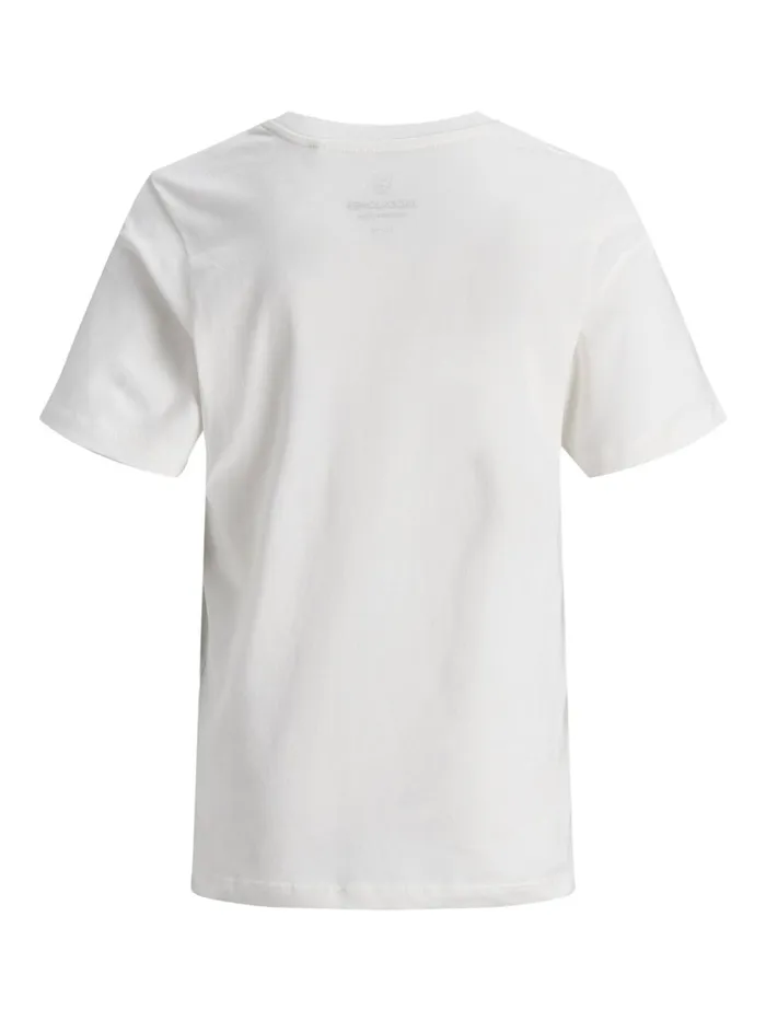 Tshirts JACK and JONES Junior FRONT PRINT BOYS TSHIRT White Cloud Dancer Cheap On Sale