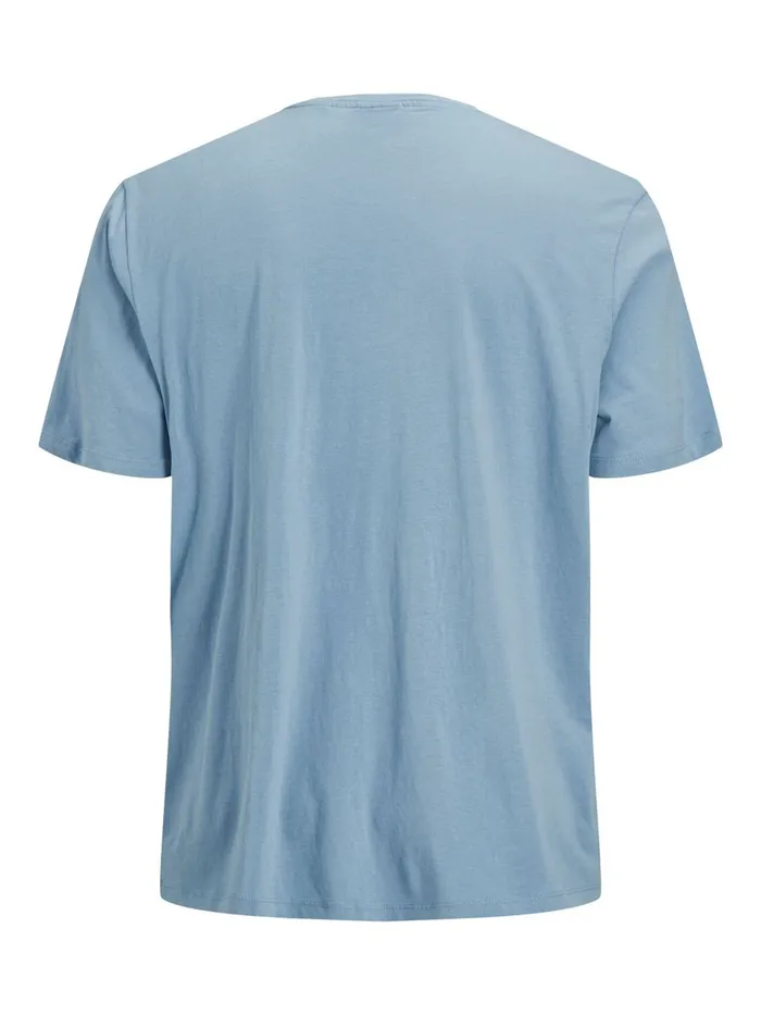 Tshirts JACK and JONES Mens CREW NECK LOGO PLUS SIZE TSHIRT Blue Faded Denim For Sale