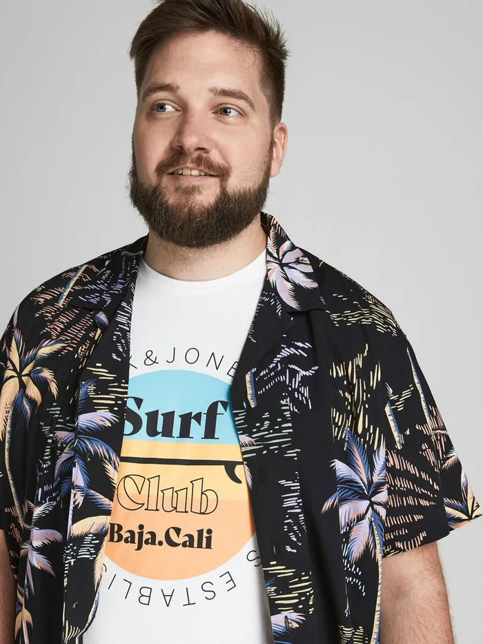 Tshirts JACK and JONES Mens CREW NECK PLUS SIZE TSHIRT White Cloud Dancer Gift Ideas