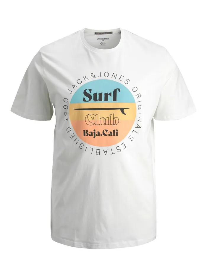 Tshirts JACK and JONES Mens CREW NECK PLUS SIZE TSHIRT White Cloud Dancer Gift Ideas