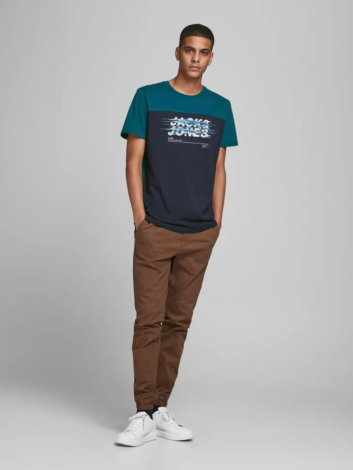 Tshirts JACK and JONES Mens CREW NECK TSHIRT Blue Sailor Blue Cheap On Sale