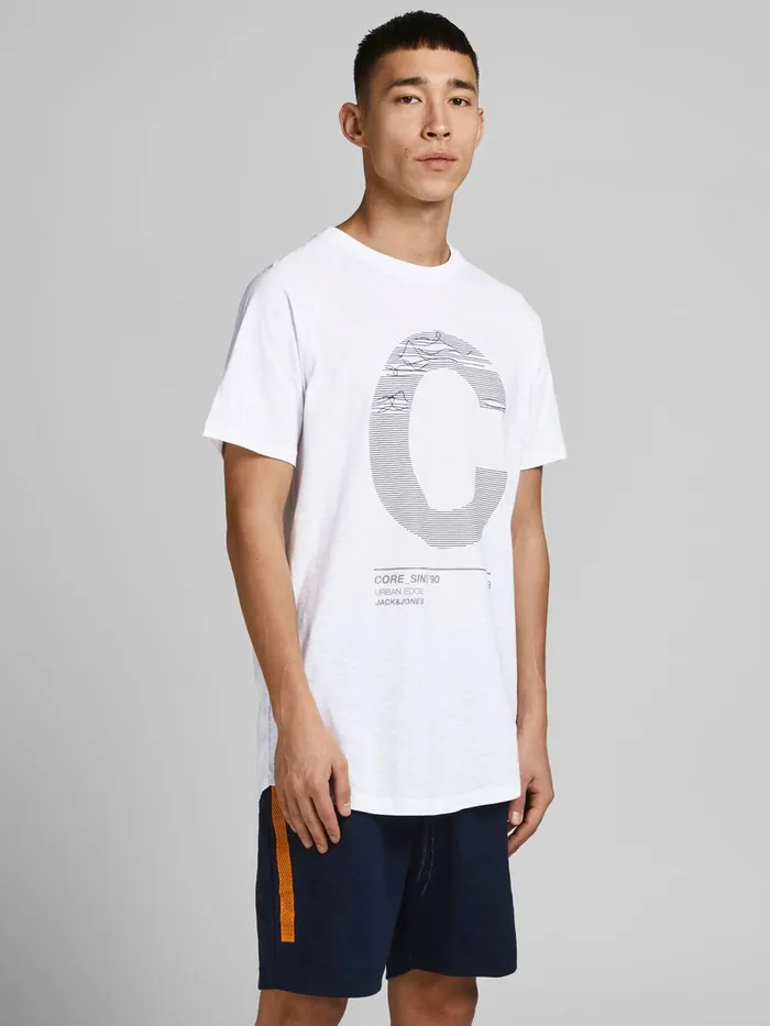 Tshirts JACK and JONES Mens LOGO PRINT TSHIRT White White Online