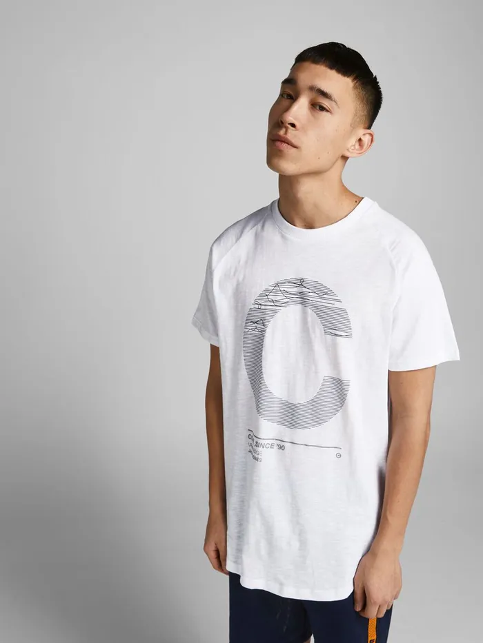 Tshirts JACK and JONES Mens LOGO PRINT TSHIRT White White Online