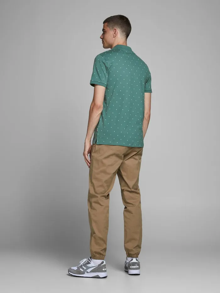 Tshirts JACK and JONES Mens LOGOMANIA POLO SHIRT Green North Atlantic Popular