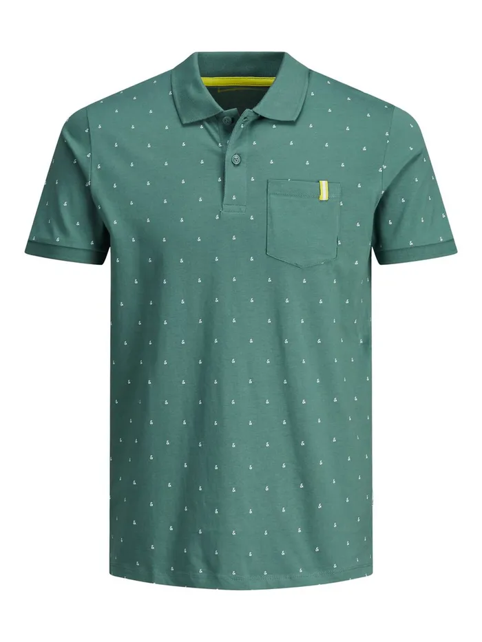 Tshirts JACK and JONES Mens LOGOMANIA POLO SHIRT Green North Atlantic Popular