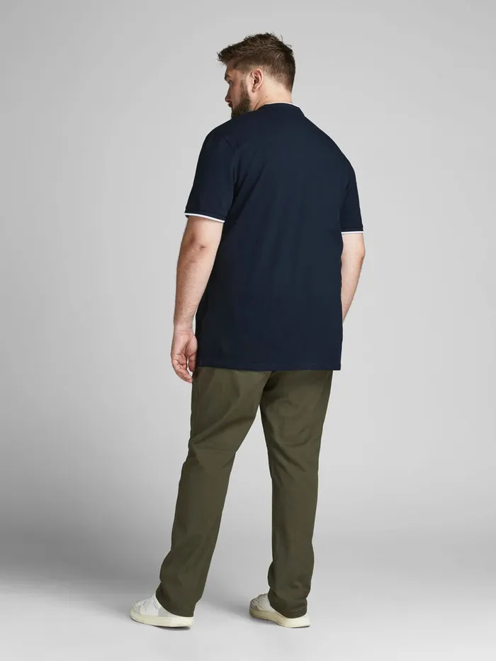 Tshirts JACK and JONES Mens MAO PLUS SIZE POLO Blue New Navy Casaul