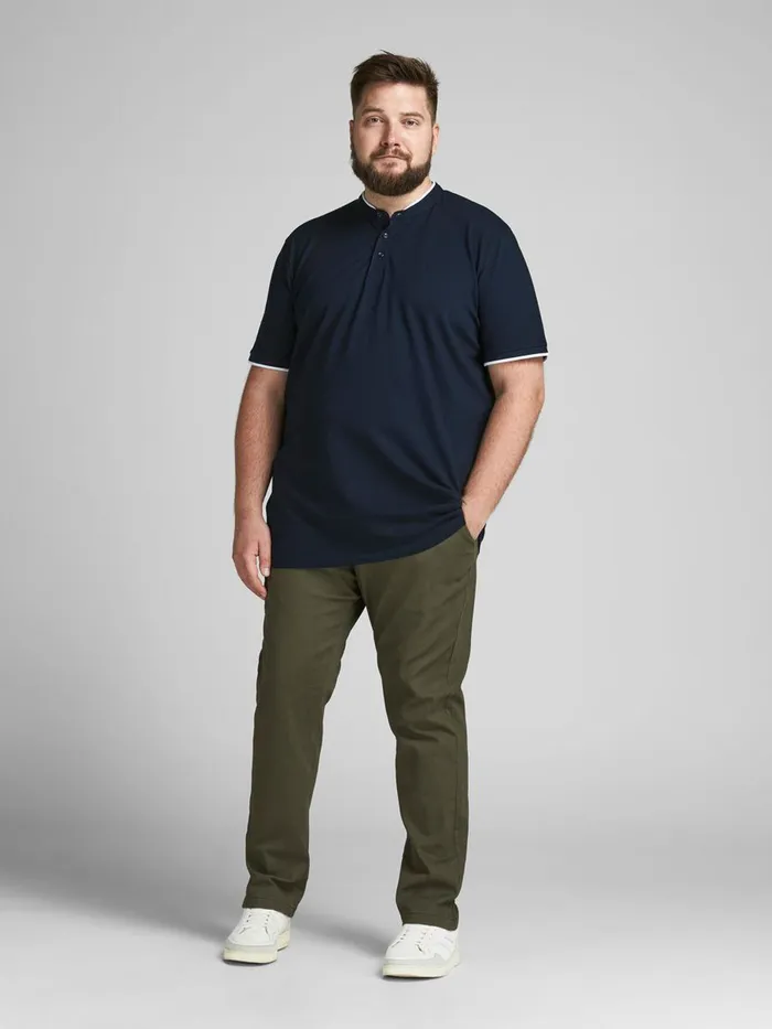 Tshirts JACK and JONES Mens MAO PLUS SIZE POLO Blue New Navy Casaul