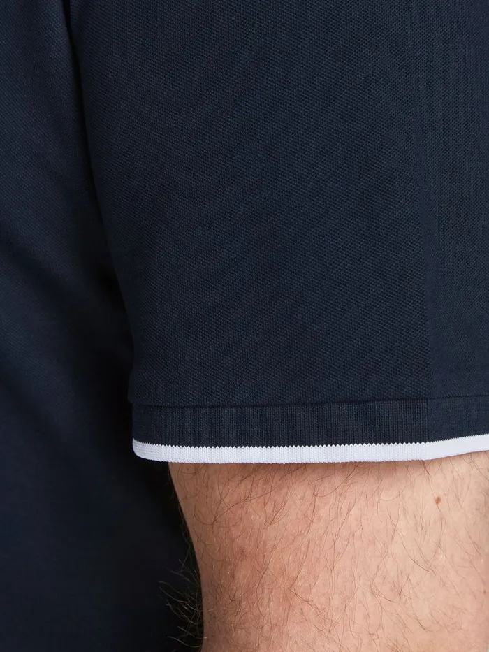 Tshirts JACK and JONES Mens MAO PLUS SIZE POLO Blue New Navy Casaul