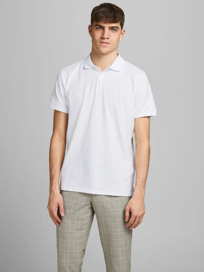 Tshirts JACK and JONES Mens ORGANIC COTTON POLO SHIRT White White Online