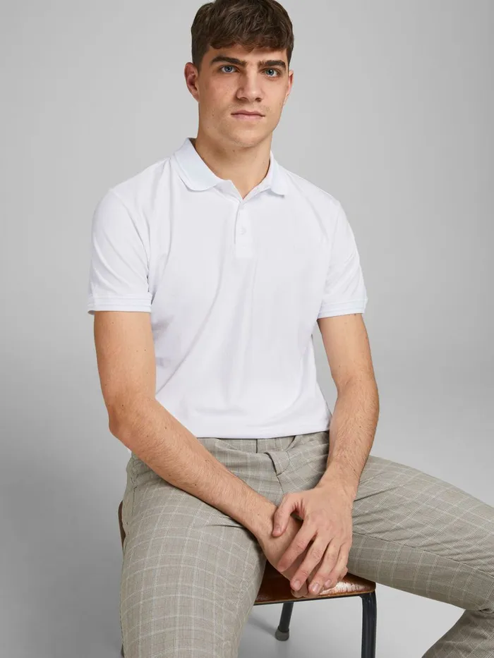Tshirts JACK and JONES Mens ORGANIC COTTON POLO SHIRT White White Online
