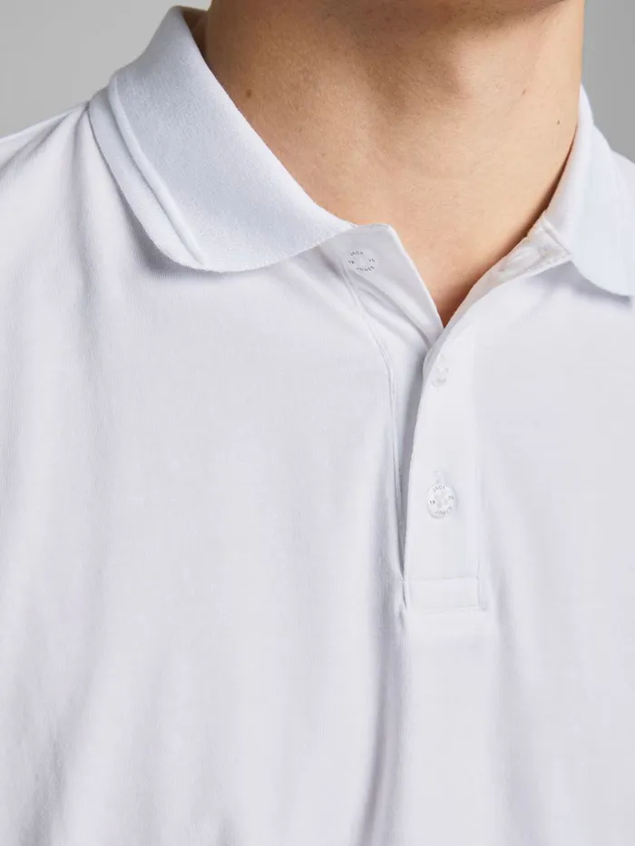Tshirts JACK and JONES Mens ORGANIC COTTON POLO SHIRT White White Online