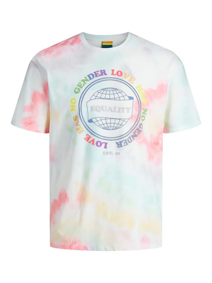 Tshirts JACK and JONES Mens PRIDE TSHIRT White Cloud Dancer Gift Ideas