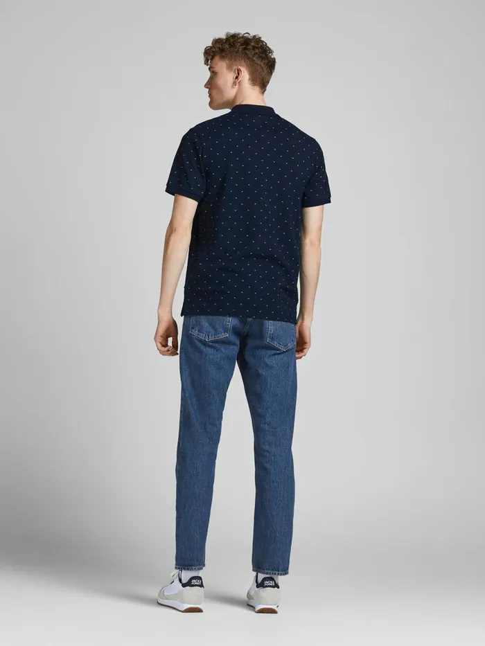Tshirts JACK and JONES Mens PRINTED PIQUE POLO SHIRT Blue New Navy For Sale