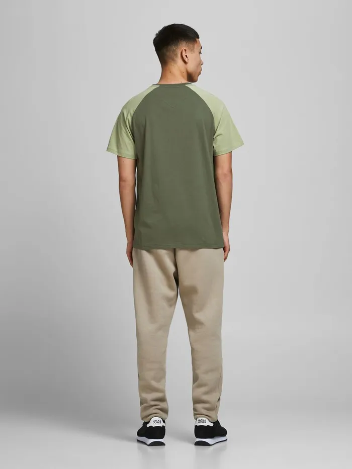 Tshirts JACK and JONES Mens RELAXED FIT COLOUR BLOCK TSHIRT Green Beetle For Sale