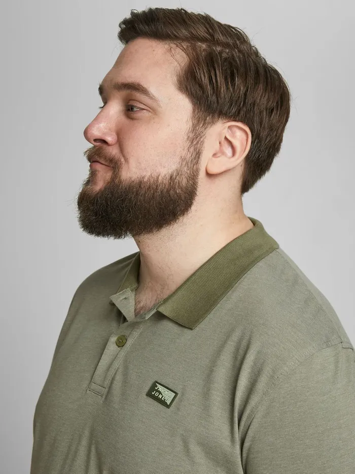 Tshirts JACK and JONES Mens SINGLE JERSEY PLUS SIZE POLO Green Deep Lichen Green Gift 4 You