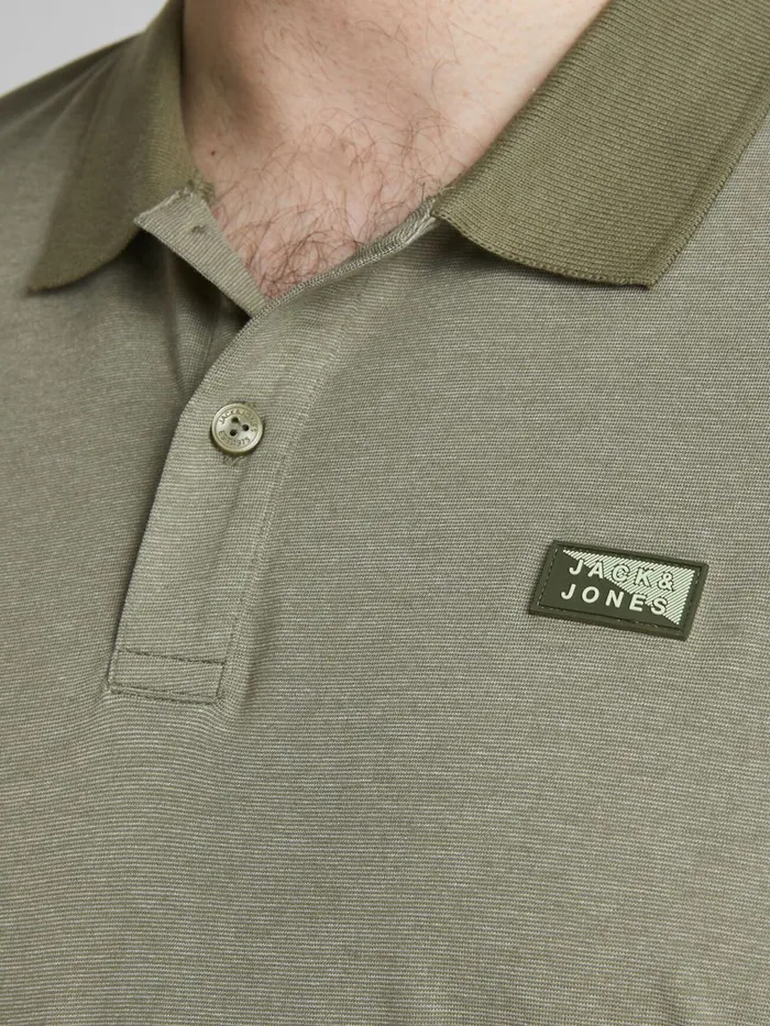 Tshirts JACK and JONES Mens SINGLE JERSEY PLUS SIZE POLO Green Deep Lichen Green Gift 4 You
