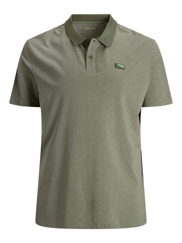 Tshirts JACK and JONES Mens SINGLE JERSEY PLUS SIZE POLO Green Deep Lichen Green Gift 4 You