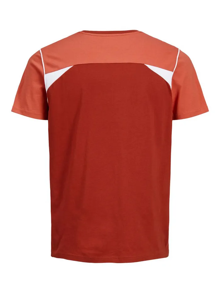 Tshirts JACK and JONES Mens SLIM FIT ORGANIC COTTON TSHIRT Red Red Ochre Cheap On Sale