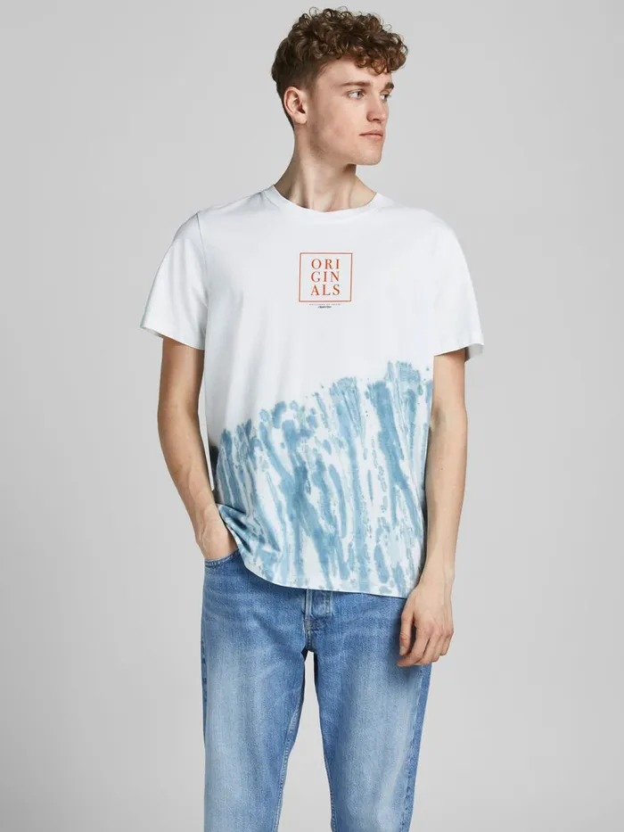Tshirts JACK and JONES Mens TIE DYE PRINT TSHIRT White Cloud Dancer Gift for Friend Tshirts JACK and JONES Mens TIE DYE PRINT TSHIRT White Cloud Dancer Gift for Friend