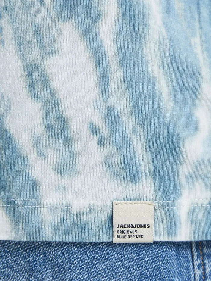Tshirts JACK and JONES Mens TIE DYE PRINT TSHIRT White Cloud Dancer Gift for Friend