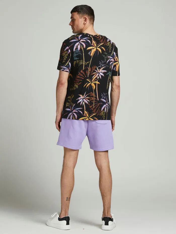 Tshirts JACK and JONES Mens TROPICAL PRINT TSHIRT Black Tap Shoe Cheap On Sale
