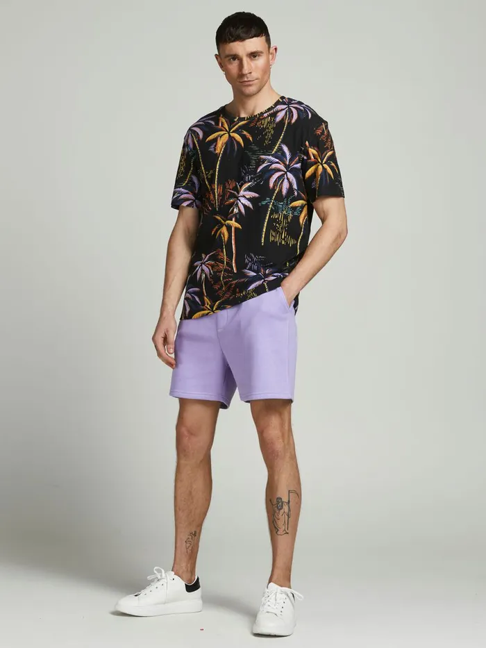 Tshirts JACK and JONES Mens TROPICAL PRINT TSHIRT Black Tap Shoe Cheap On Sale