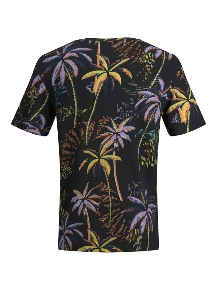 Tshirts JACK and JONES Mens TROPICAL PRINT TSHIRT Black Tap Shoe Cheap On Sale