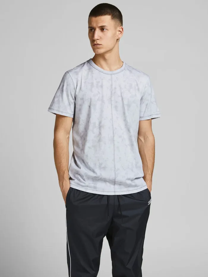 Tshirts JACK and JONES Mens VERTICAL FLATLOCK SEAM TSHIRT Grey Alloy Gift for Friend Tshirts JACK and JONES Mens VERTICAL FLATLOCK SEAM TSHIRT Grey Alloy Gift for Friend