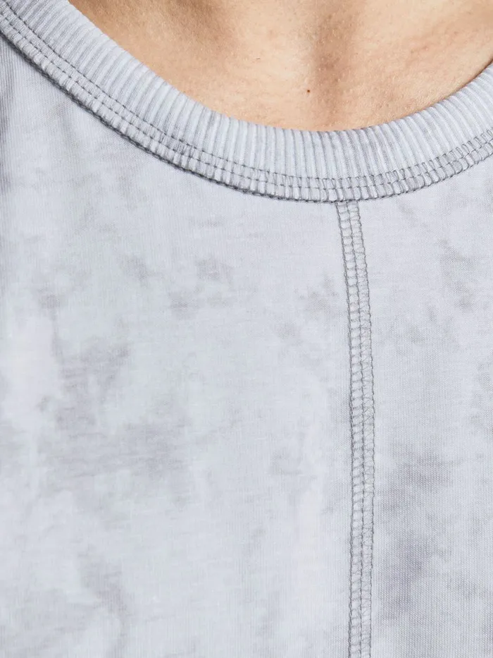 Tshirts JACK and JONES Mens VERTICAL FLATLOCK SEAM TSHIRT Grey Alloy Gift for Friend