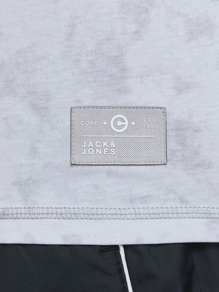 Tshirts JACK and JONES Mens VERTICAL FLATLOCK SEAM TSHIRT Grey Alloy Gift for Friend