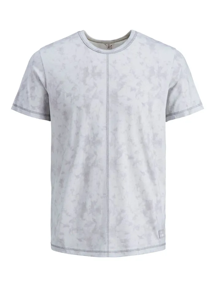 Tshirts JACK and JONES Mens VERTICAL FLATLOCK SEAM TSHIRT Grey Alloy Gift for Friend