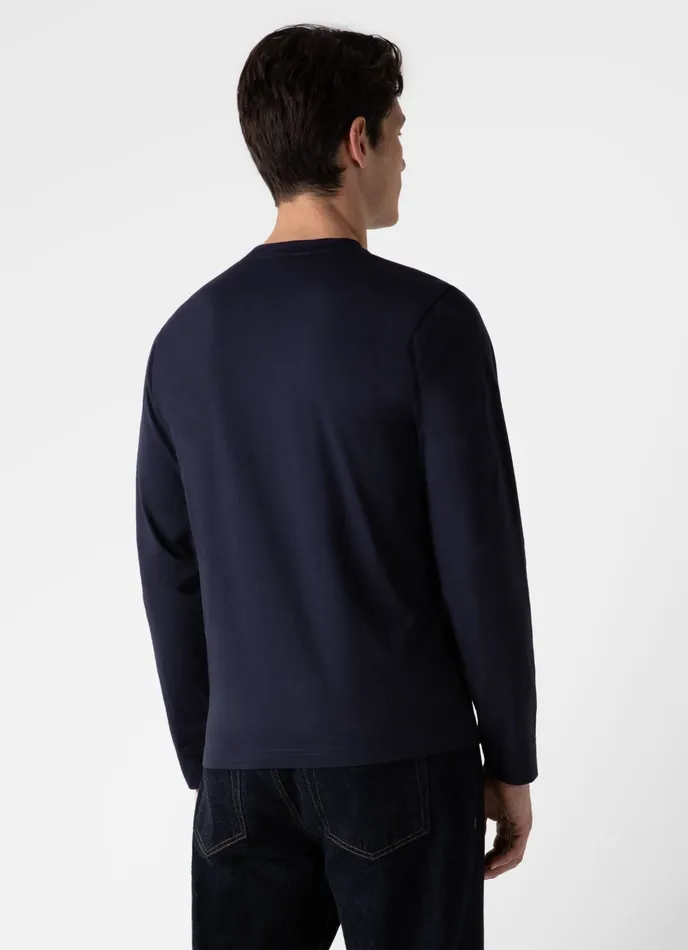 Tshirts Long Sleeve Riviera Midweight Tshirt Navy ussunspel Men