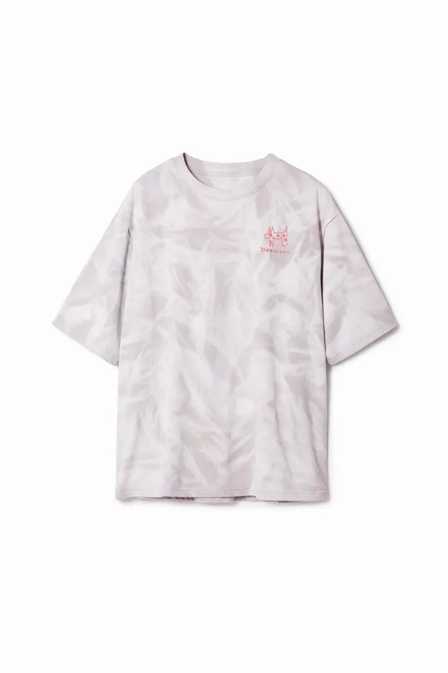 Tshirts Men Desigual Printed Tshirt With Gradient Effect Black