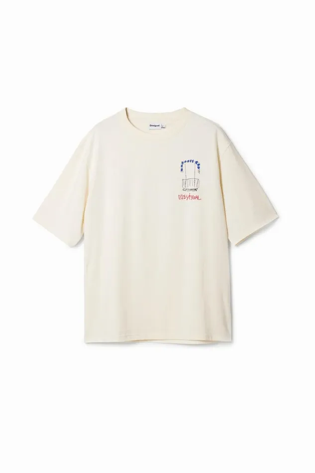 Tshirts Men Desigual Tshirt With Illustration White