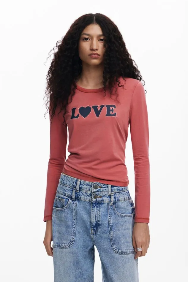 TShirts Women Desigual Tshirt I Love Desigual Red