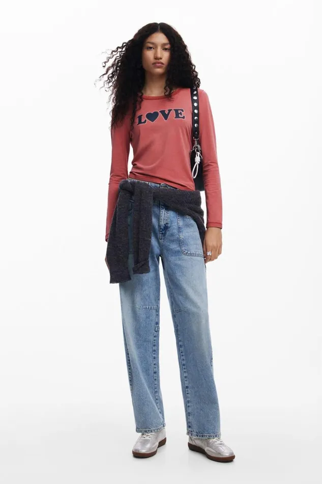 TShirts Women Desigual Tshirt I Love Desigual Red