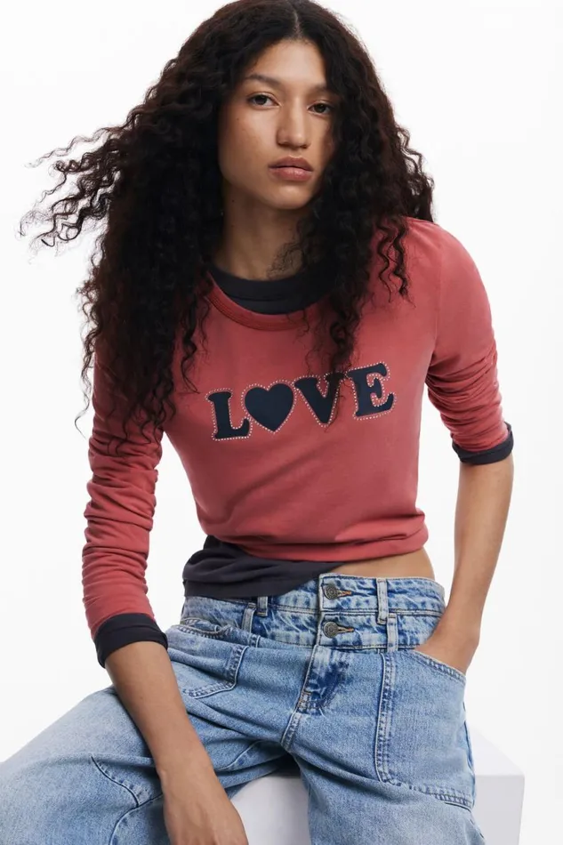 TShirts Women Desigual Tshirt I Love Desigual Red