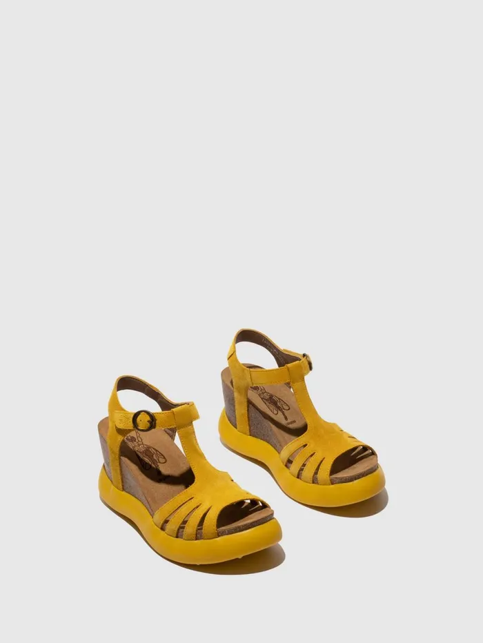 TStrap Sandals GAIT959FLY SUEDE YELLOW Women Fly London Sandals