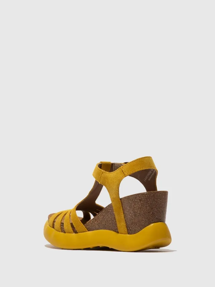 TStrap Sandals GAIT959FLY SUEDE YELLOW Women Fly London Sandals