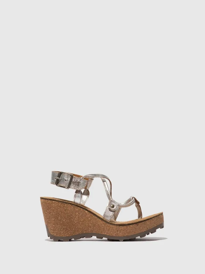 TStrap Sandals GOSH SILVER Women Fly London Sandals