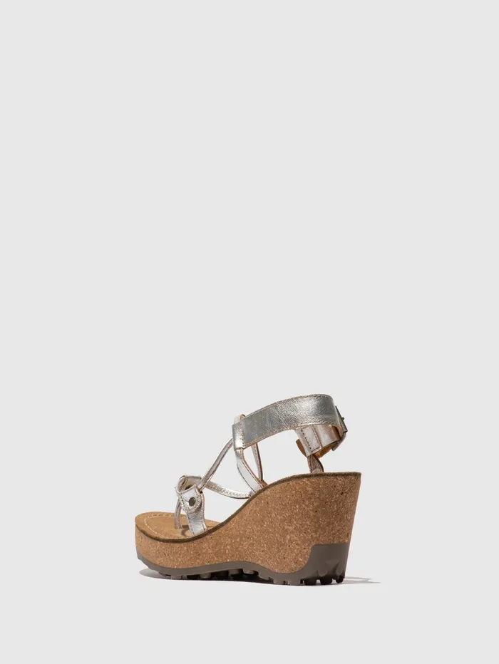 TStrap Sandals GOSH SILVER Women Fly London Sandals