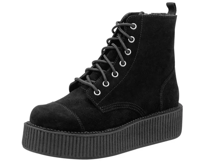 TUK Shoes Boots Men Black Suede Combat Creeper Boots 8211 TUK Shoes