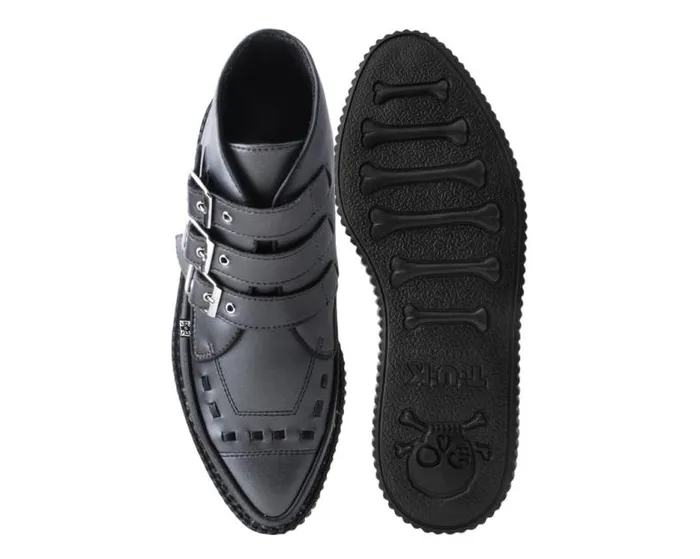 TUK Shoes Boots Men Gunmetal and Black Trim Pointed Buckle Boot TUK Shoes Boots Men Gunmetal and Black Trim Pointed Buckle Boot