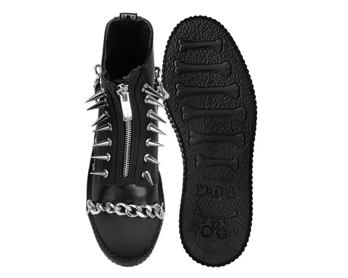 TUK Shoes Boots Women Black Haze Spike and Chain Viva Mondo Boot TUK Shoes Boots Women Black Haze Spike and Chain Viva Mondo Boot
