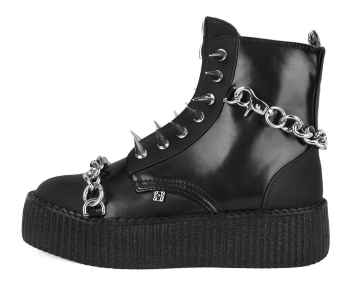 TUK Shoes Boots Women Black Haze Spike and Chain Viva Mondo Boot TUK Shoes Boots Women Black Haze Spike and Chain Viva Mondo Boot