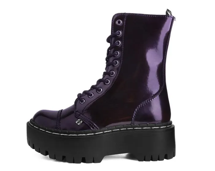 TUK Shoes Boots Women Burgundy RubOff 10Eye Double Decker Boot TUK Shoes Boots Women Burgundy RubOff 10Eye Double Decker Boot