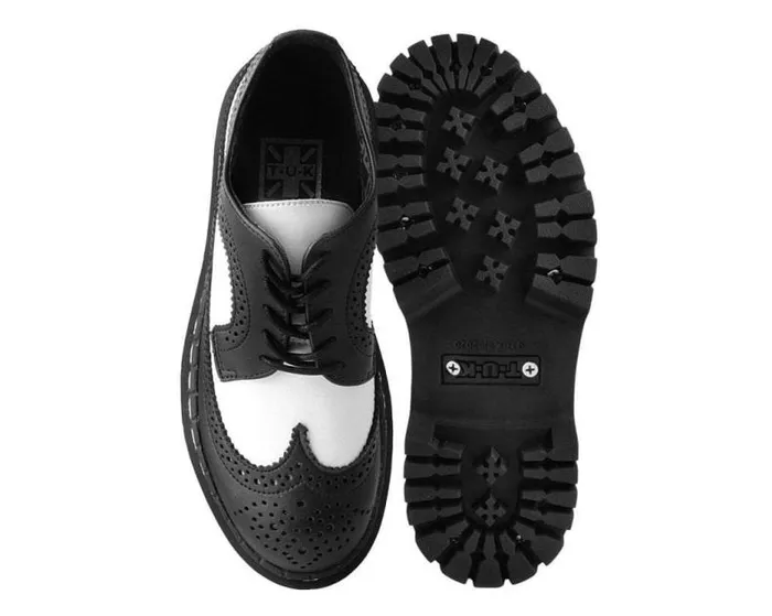 TUK Shoes Dress Shoes Men Black and White Double Decker Brogue TUK Shoes Dress Shoes Men Black and White Double Decker Brogue
